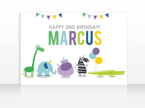 Zoo Animals Birthday, Zoo Animals Theme, Modern Animals Backdrop, Animals Birthday Poster, HIGH RESOLUTION FILE 60x40 inches Il_570xn