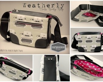 PDF SEWING PATTERN - Weatherly Crossbody Bag - Zipper Pockets - Patch Accents - Classic - Versatile - Hold it Right There
