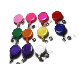 Retractable Badge Reel - You Pick Colors - Id Badge Reels - DIY Work Badge Reels - Work Identification - Set of 3, 6 or 12