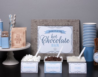 Hot Chocolate Bar Printable Kit - DIY Editable Printable Files - INSTANT DOWNLOAD