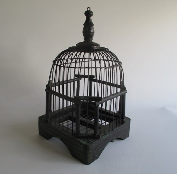 Cage à oiseaux vintage en bois petit marché par hobbithouse sur etsy Victorienne décor Véranda