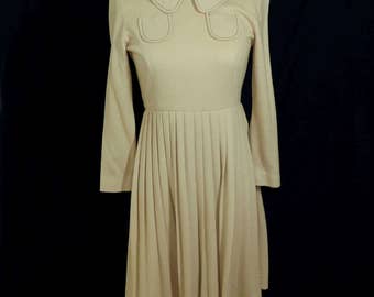 Vintage 1960s I. Magnin Dress Beige/Tan Color
