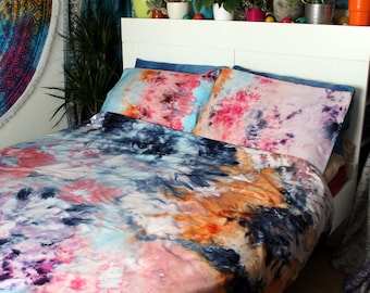 Tie Dye Duvet Set - Hippie Bedding - Watercolor Bedding - Egyptian Cotton - WATERCOLOR DREAMS