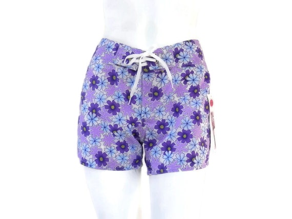 Jantzen Board Shorts for Electric Beach w/Purple Daisy Print
