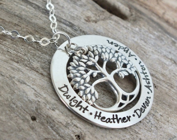 Mommy necklace / Personalized Necklace / Hand Stamped / Sterling Silver / Pendant / Mommy Jewelry / gifts idea for Mommy