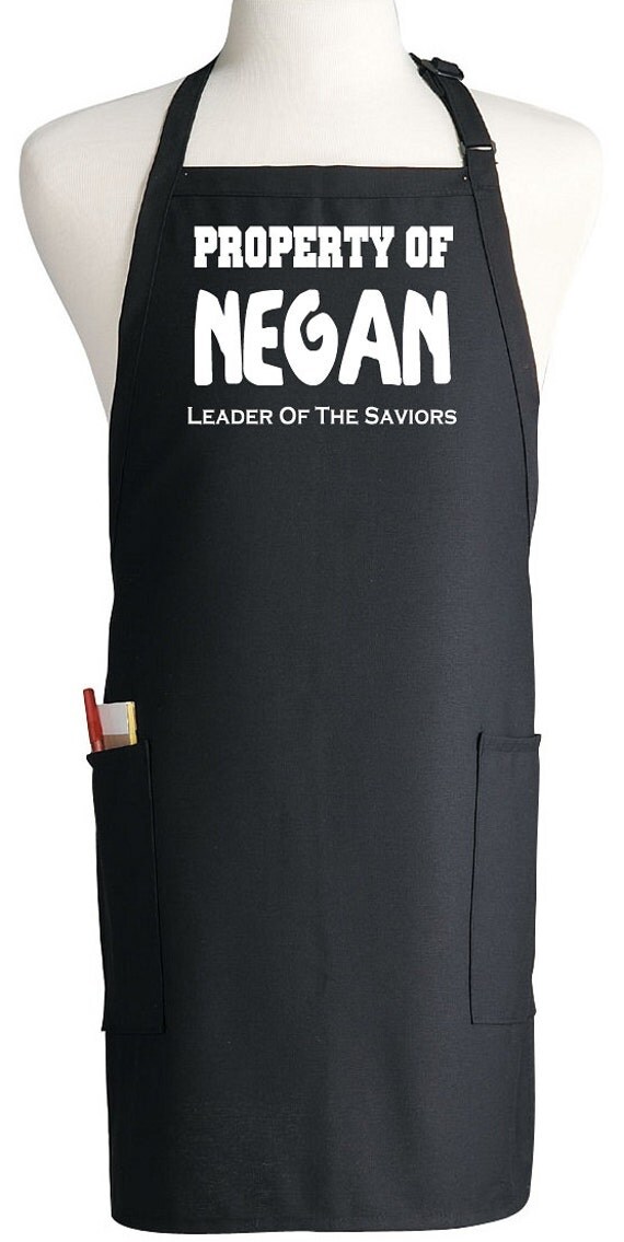 White Kitchen Apron black kitchen apron walking dead property of negan novelty White Kitchen Apron black kitchen apron walking dead property of negan novelty