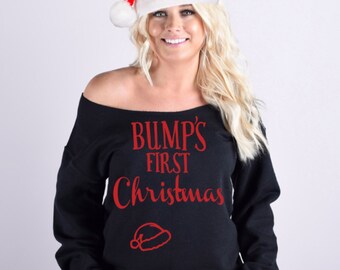 Bump's First Christmas® Sweatshirt. Pregnancy Christmas Shirt. Pregnancy Christmas Sweatshirt. Maternity Christmas Sweatshirt. S-5XL