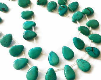 Genuine turquoise smooth briolettes. Approx. 10x14mm. Select a quantity.