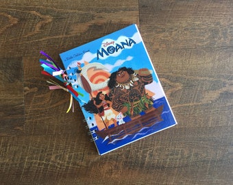 Moana Disney Autograph Book - Disney Princess Autograph book - Moana Journal - Upcycled Little Golden Book Journal with blank pages