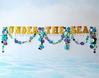Under the Sea party decorations, Mermaid party decorations, Under the Sea banner, Mermaid garland, Mermaid birthday, Banner, PNAB-108
