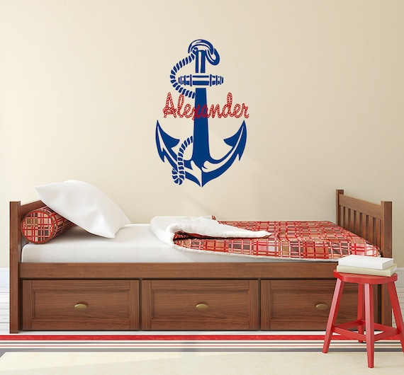 Wall Decals For Boys Personalized Name Anchor Decal Vinyl