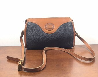 Dooney and Bourke, all Weather Leather, Purse, Bag, Shoulder Bag, Black, British, Tan