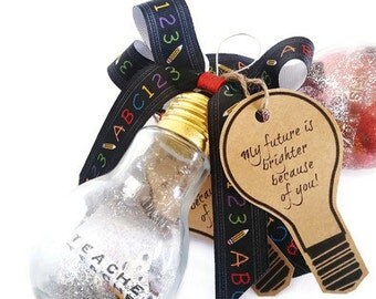 Teacher Christmas Ornament, Teacher Christmas Gift, Appreciation Gift, Teacher Present, Lightbulb Ornament, Hanukkah Gift, Coach Mentor Gift
