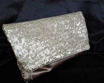 champagne blush sequin wedding evening prom clutch purse holiday bridesmaid prom clutch BBsCustomClutches sequin clutch rose gold clutch