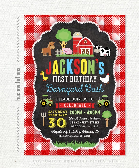 Farm 1St Birthday Invitations 8