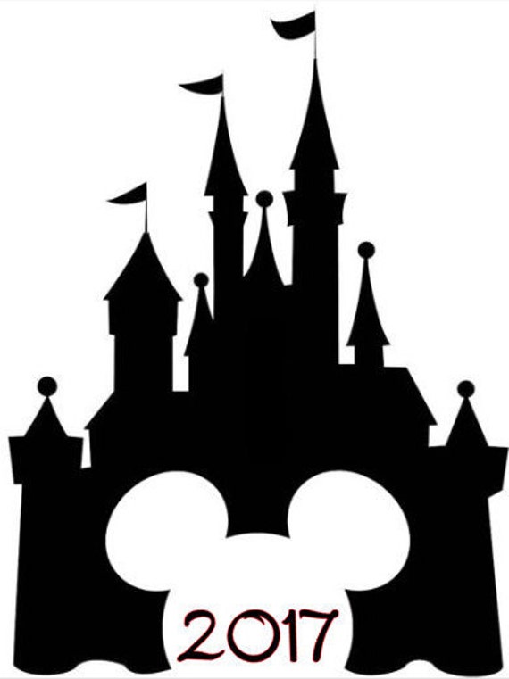 Download SVG file of Disney Castle with Mickey Cutout and Year