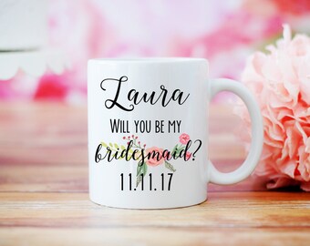 Will You Be My Bridesmaid Mug, Maid of Honor Proposal, Wedding Party Favors, Bridesmaid Gift, Bridesmaid Proposal, Bridal Party Favors, Mug