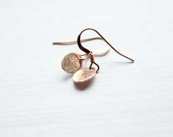 Tiny Rose Gold Earrings Dainty jewelry small drop earrings rose gold jewelry rose gold filled earrings everyday earrings tiny earrings