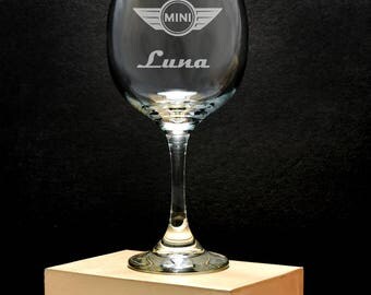 Personalized Mini Cooper 20 oz. Red Wine Glass, Custom Beer Glass