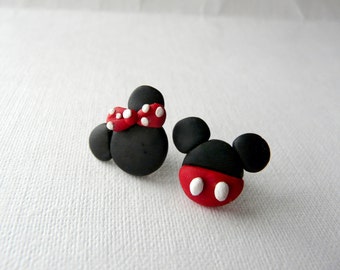 Mickey and Minnie, Cute Small Earrings, Mickey Mouse Jewelry, Disney Earrings, Kids Studs, Mickey Minnie Jewelry, Mickey Mouse Earrings
