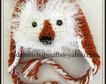 Baby Shower Baby Shower Gift Baby Fox Baby Crochet Baby Photo Prop Baby Hat