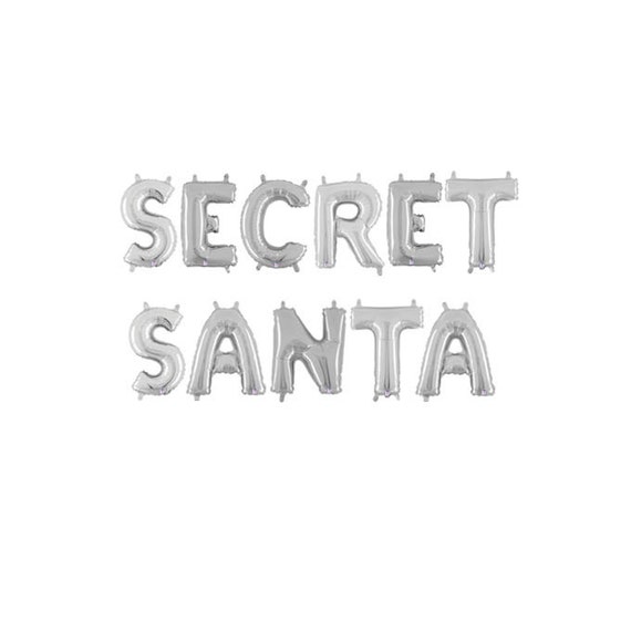 Secret Santa Silver Letter Balloons Secret Santa Party