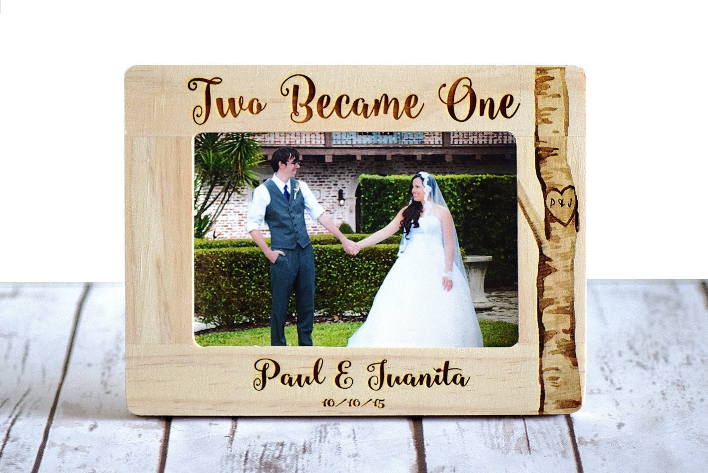 Personalized Wedding Frame Wedding Gift Rustic Frame Two