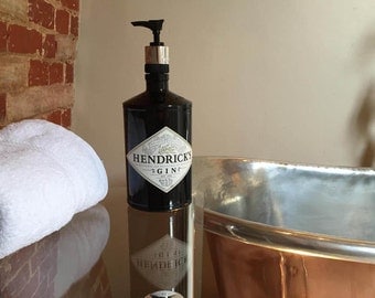 Hendricks Gin Soap Dispenser // WATER REPELLENT LABEL stylish superior brushed steel pump // 70cl // gin gift