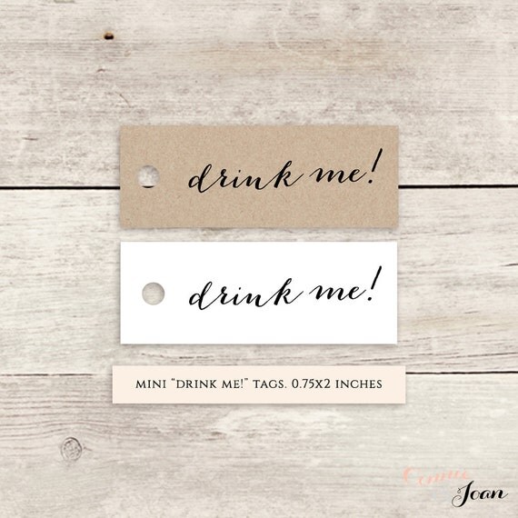 drink me favor tags printable wedding label favour tags