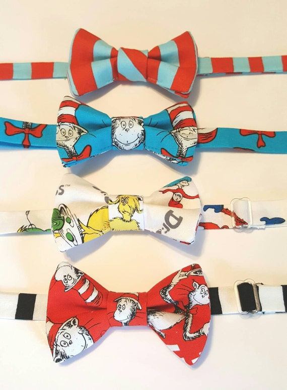 Child or Adult Bow Tie Dr. Seuss Fabric Bowtie