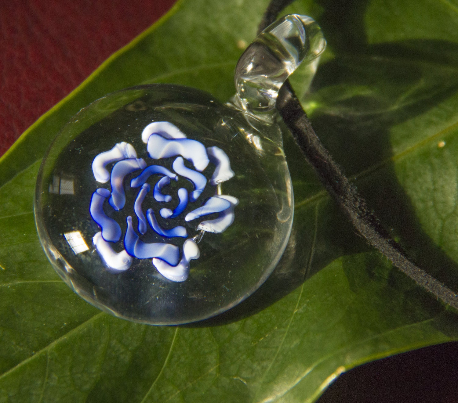 Glass Pendant Glass Blown Pendant Glass Flower Pendant