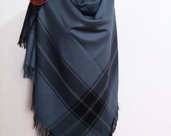 Blanket scarf plaid blanket scarf, blanket plaid scarf for her, oversized scarf, blanket scarves, large blanket scarf, gray blanket scarf,