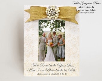 Mother of Groom Gift from Bride Picture Frame Personalized Parents of the Groom Gift Ideas Rustic Wedding Day Thank You Gift Bridal Party