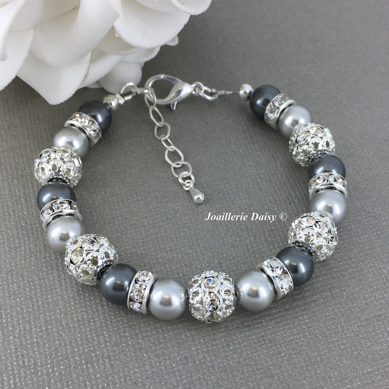 Swarovski Gray Pearl Bracelet Shade of Grey Bracelet