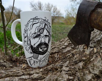 Game of thrones mug Large coffee mug Game of thrones gift Tyrion Lannister mug Large mug Big mug Huge mug for him Gift for bearded men