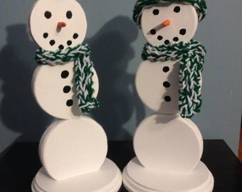 Wooden Snowmen,Primitive Snowmen,Primitive Christmas,Gift idea,Christmas Decor,Holiday Decor,Winter Decor,His/Her Snowmen