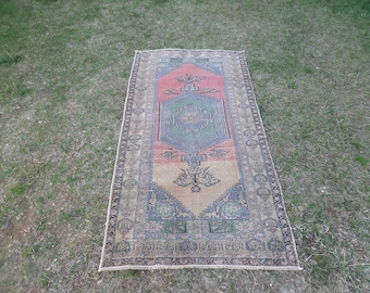 Turkish Rug, Oushak Rug, Vintage Rug, Vintage Oushak Rug, Vintage Turkish Rug, Faded Turkish Rug