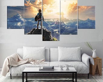 Breath of the Wild - 5 Piece Canvas | The Legend of Zelda Wall Art | Painting | Poster | Print | Mural | Decal | Artwork | Home Decor