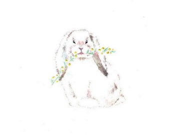 Watercolor bunny | Etsy