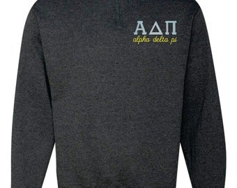 Alpha Delta Pi Quarter Zip, Alpha Delta Pi Pull Over, Greek sweatshirt, ADPi quarter zip, Alpha Delta Pi sweatshirt, sorority sweatshirt