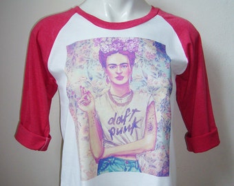 Frida Kahlo Shirt Frida Kahlo Tshirt Women Top Crop Baseball Shirts Women T Shirts Women Tee Women T-Shirt Size XS S M
