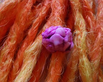 Dreadlock Bead - Vibrant Island Orchid 10mm Beads for Pencil Thin Dreads or Braids - Hand Painted Resin Hair Accessory