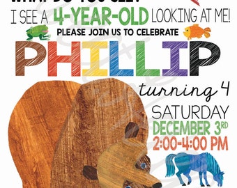 Brown Bear, Brown Bear Birthday Invitation