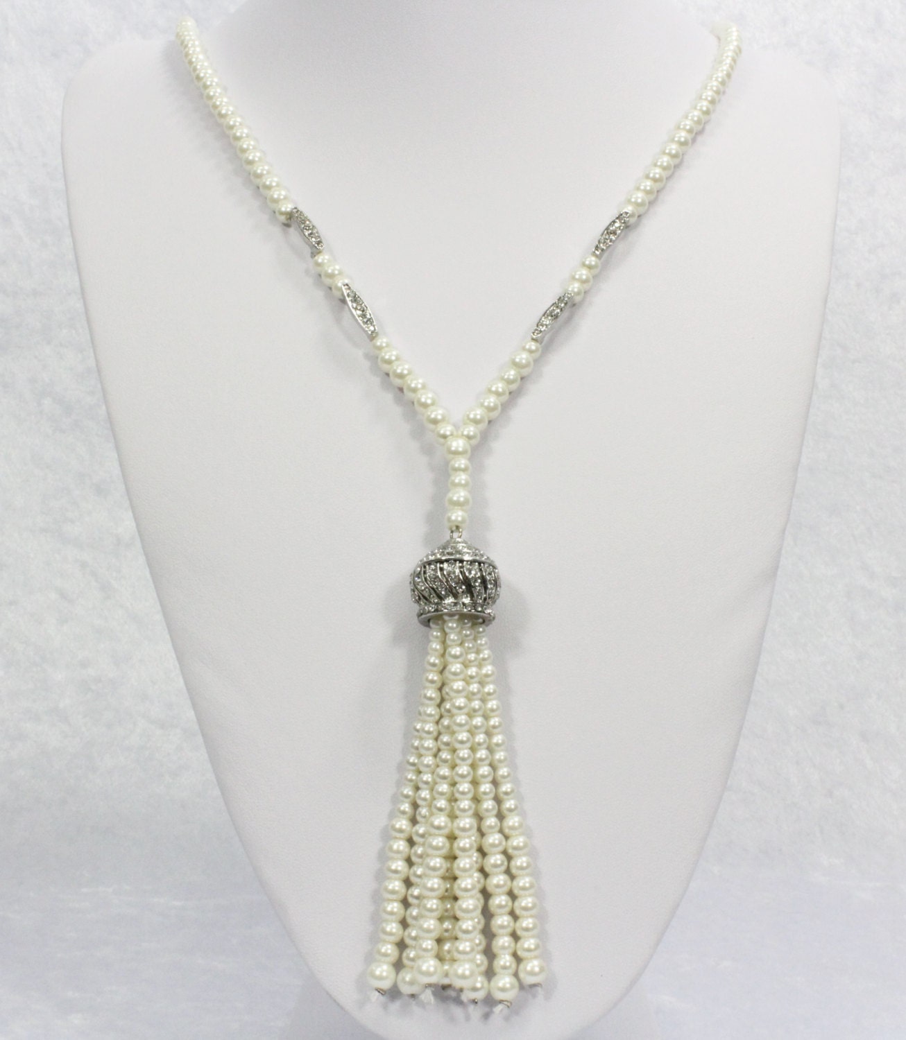 Great Gatsby Pearl Tassel Necklace Gatsby by StoneyCreekBoutiques