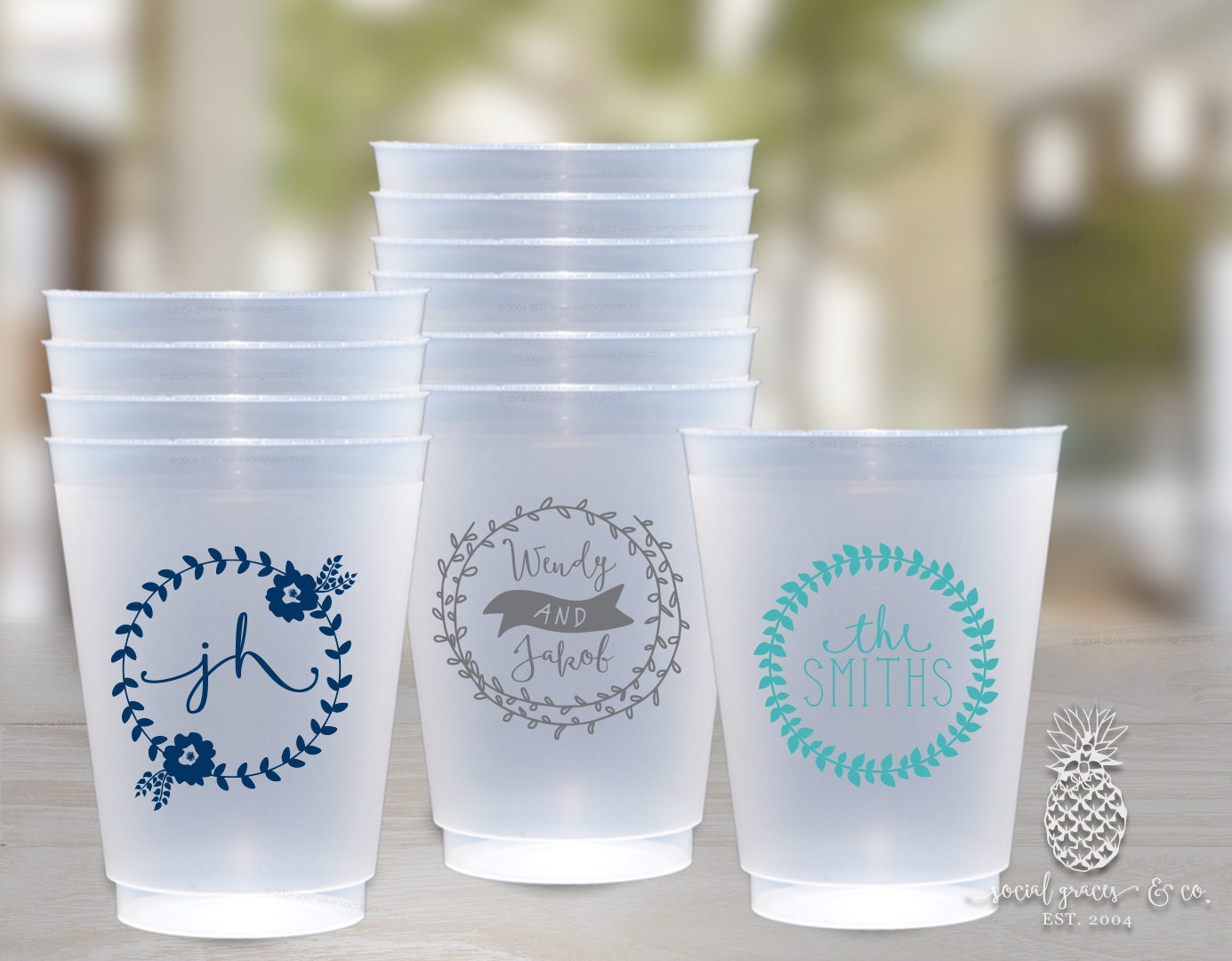 Personalized Cups Monogram Cups Custom by PartyPaperPresents