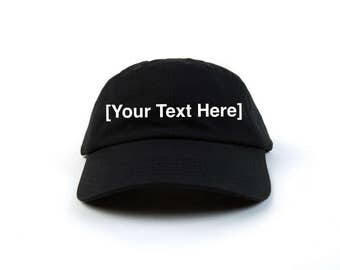 Custom Dad Hat Custom Dad Hats Custom Baseball Cap Adjustable Embroidered Baseball Cap Black