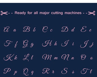 Great Vibes font letter monogram, font Alphabet Cuttable SVG DXF png jpg eps, Silhouette Studio, Cricut, Cameo.