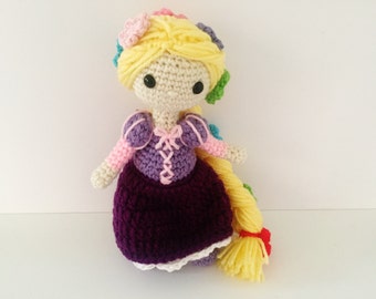 Rapunzel Inspired Tangled Crochet Doll / Fairy tale Rapunzel Doll