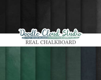 Real Chalkboard digital paper, Green / Back chalkboard Backgrounds, dirty / clean schoolboard textures, Instant Download, Commercial Use