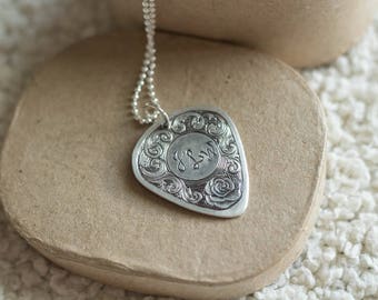 Hand Engraved Sterling Silver Personalized Pendant